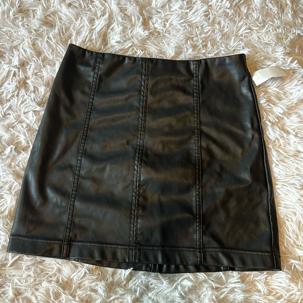 Black leather skirt